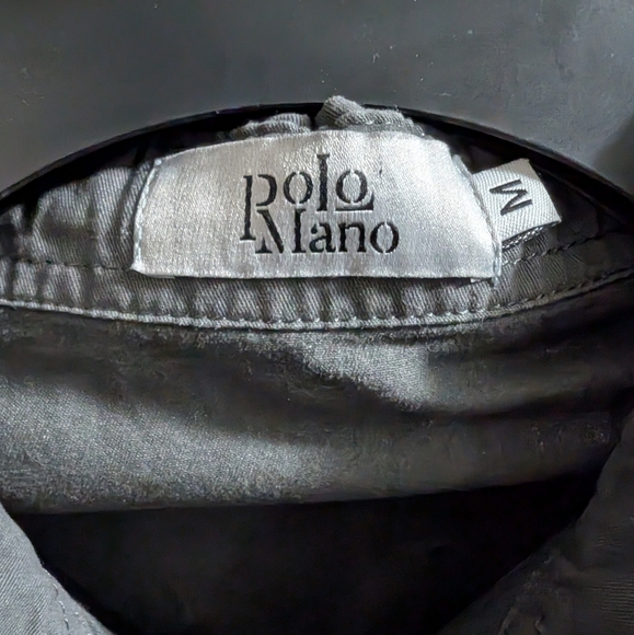 Polo Mano Men's Outdoors Utility Long Sleeve Grey Button Down Shirt Size Medium - Picture 12 of 12